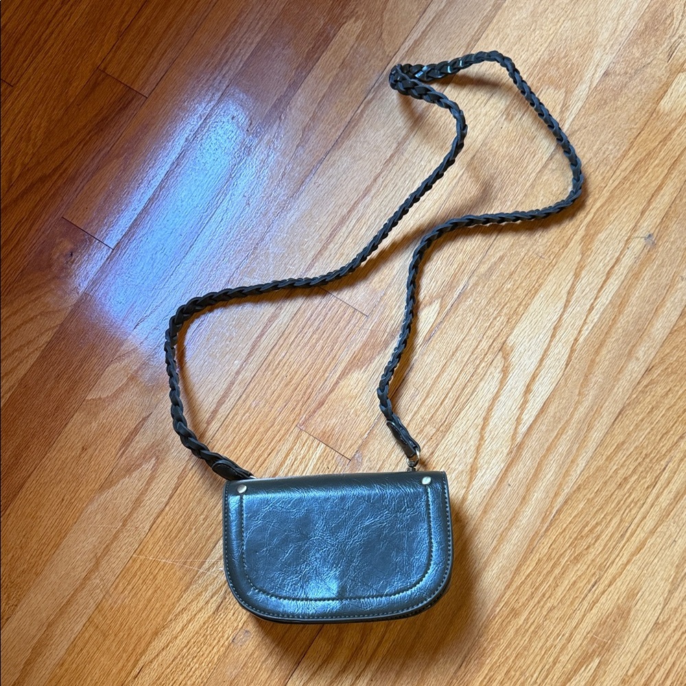 Anthropologie Olive Green Vegan Crossbody Bag
